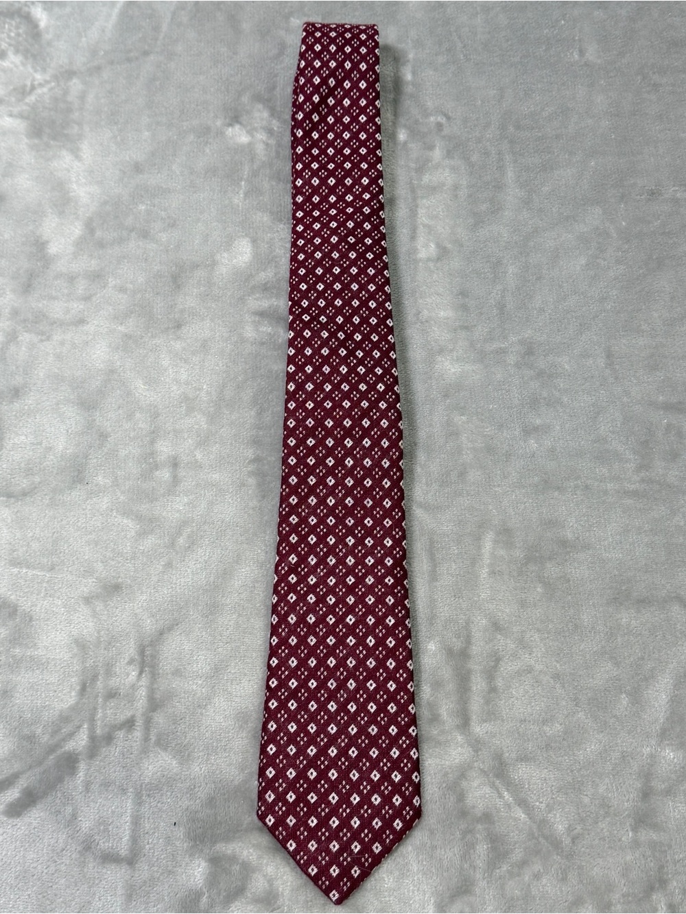 SUITSUPPLY Wool Silk Blend Tie Red Pattern Woven Necktie